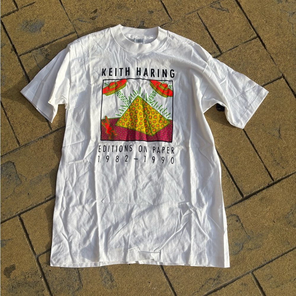 Keith haring “evolution of paper” White Graphic T-Shirt